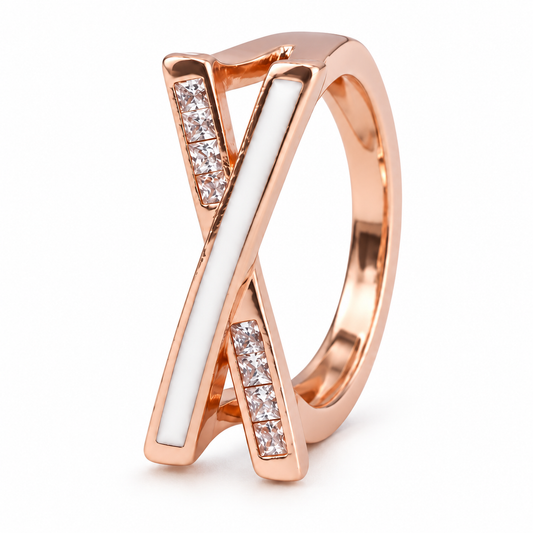 Luxe Cross Enamel Ring