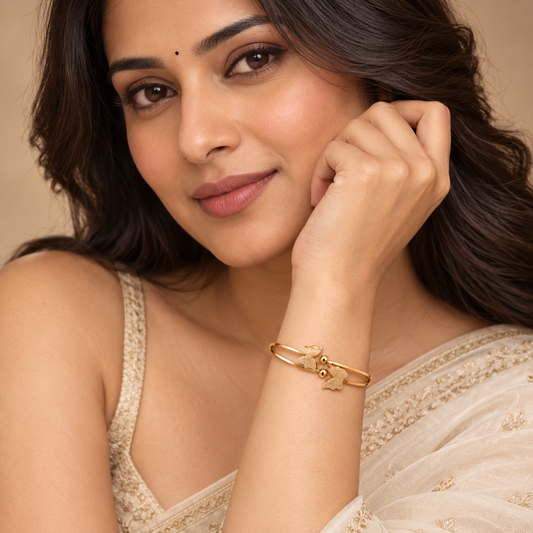 Golden Flutter Duo Butterfly Bangle