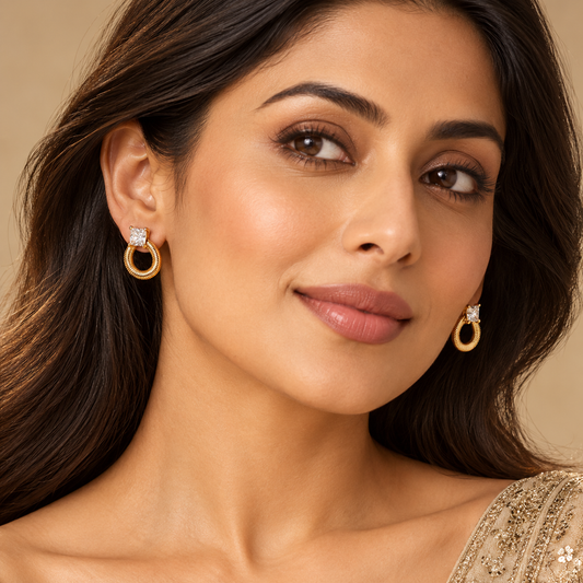 Star Charm Hoop Earrings