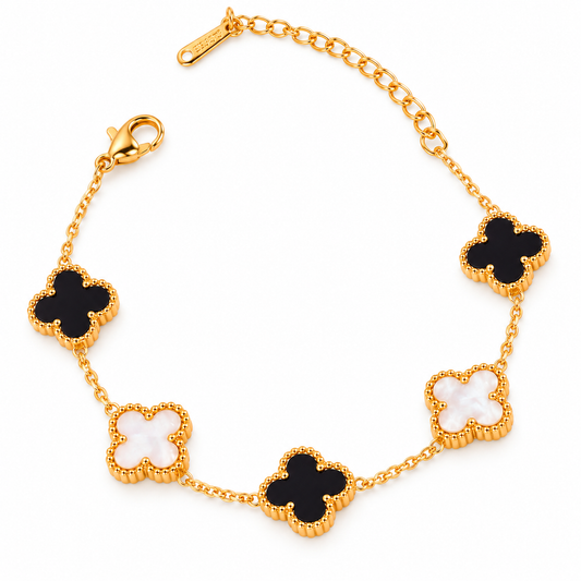 Black & White Aesthetic Clover Bracelet