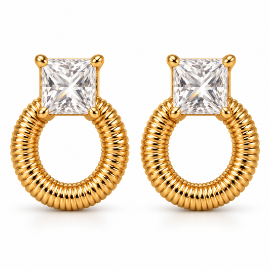 Star Charm Hoop Earrings