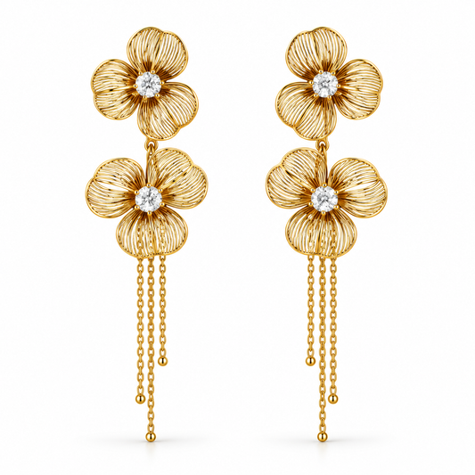 Twilight Bloom Tassels Earrings