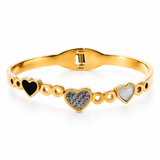 Sparkle Trio Hearts Bangle