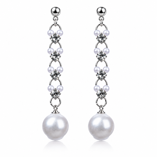 Silver Starlit Grace Drops Earrings
