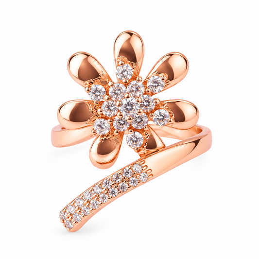 Petal Whirl Crystal Ring