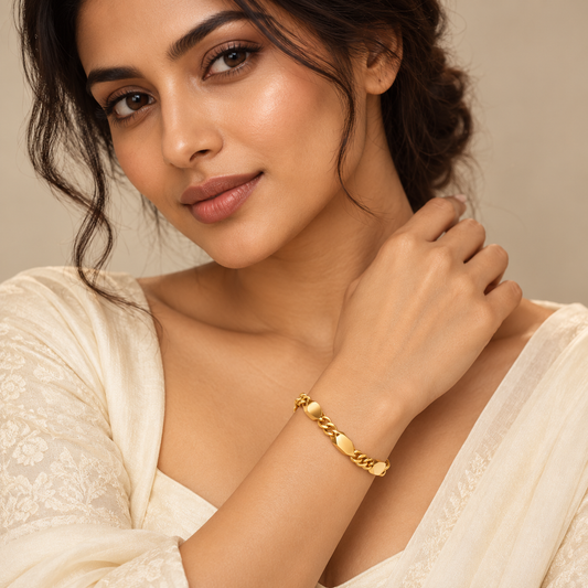 Classic Gold-Plated Curb Chain Bracelet
