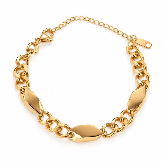 Classic Gold-Plated Curb Chain Bracelet