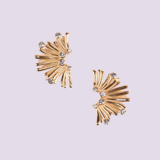 Rhinestone Flower Stud Earrings