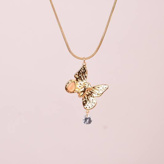 Golden Butterfly Charm Necklace