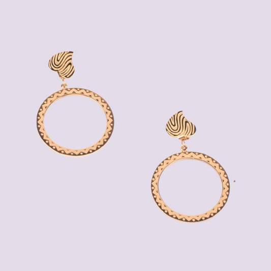 Ribbon Yellow Gold Earrings