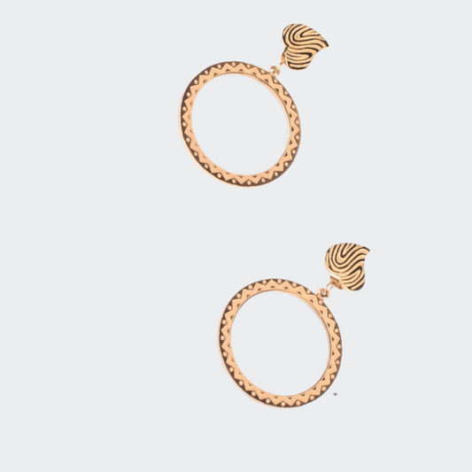 Ribbon Yellow Gold Earrings