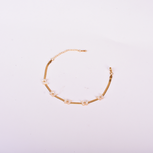 Gold Butterfly Charm Anklet