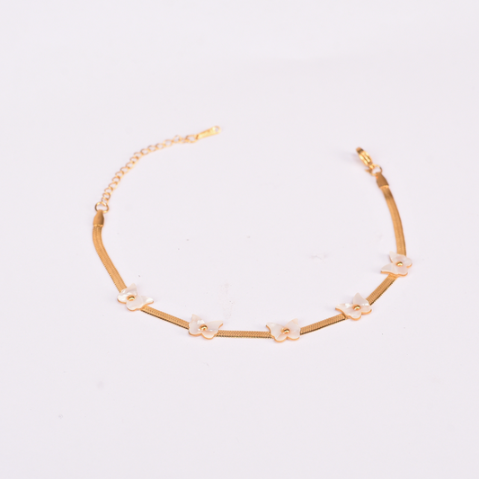 Gold Butterfly Charm Anklet