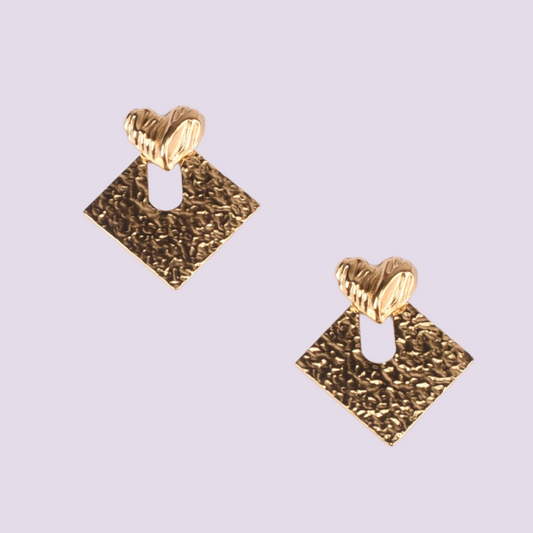 Square Cut Origami Clip Earrings