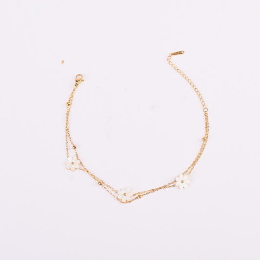 Petal Grace Floral Anklet