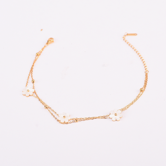 Petal Grace Floral Anklet
