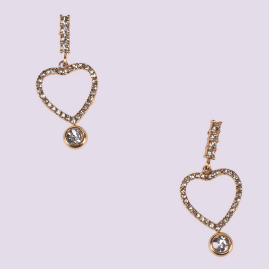 Lilly & Sparkle Heart Shaped Dangler Earrings