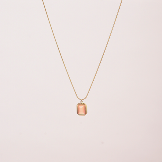 Blush Aura Pendant Necklace