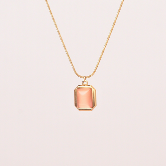 Blush Aura Pendant Necklace