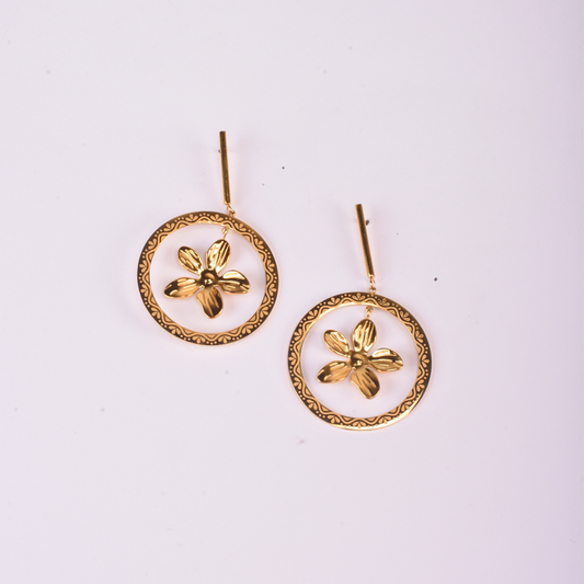 Ornate Petal Drops Earrings