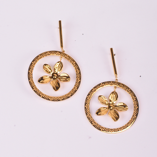 Ornate Petal Drops Earrings