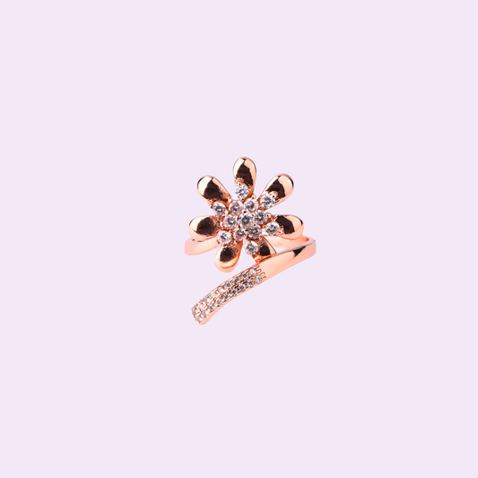 Petal Whirl Crystal Ring