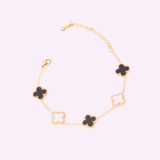 Black & White Aesthetic Clover Bracelet