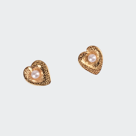 Evania Pearl Stainless Steel Stud Earrings