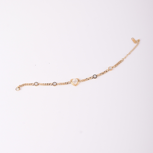 Gold-Plated Heart Bracelet