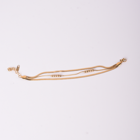 Triple Strand Gold Snake Chain Bracelet
