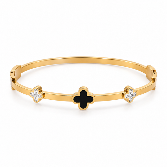 Trio Charm Clover Bangle