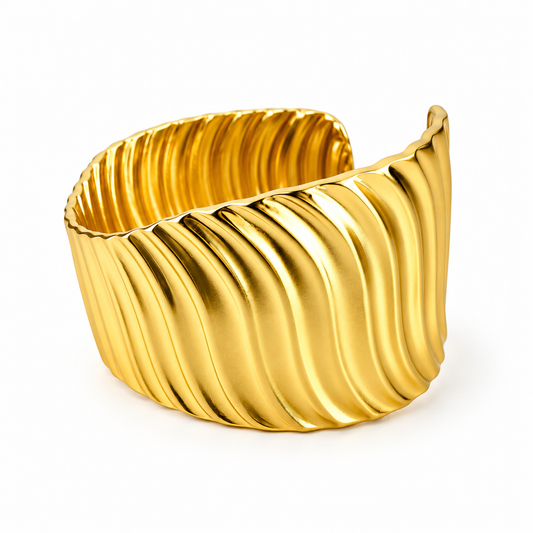 Golden Wave Cuff Bangler