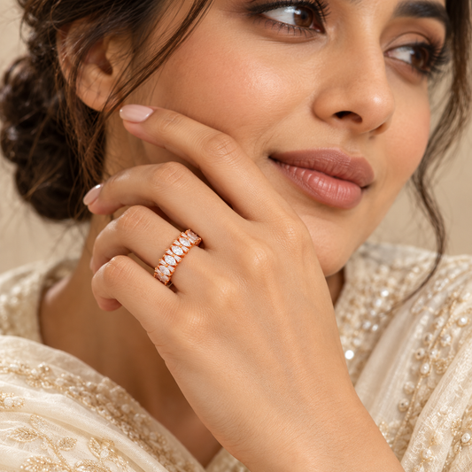 Aurora Crest Eternity Band Ring