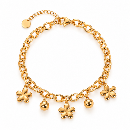 Golden Blossom Charm Bracelet