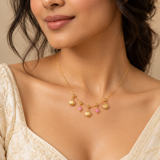 Shell Blush Charm Necklace