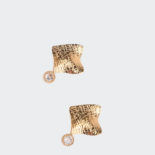 Square Crease Stud Earrings