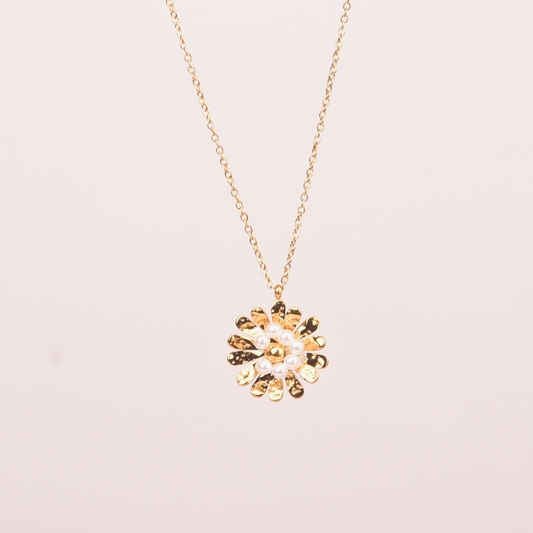 Lustrous Petal Charm Necklace