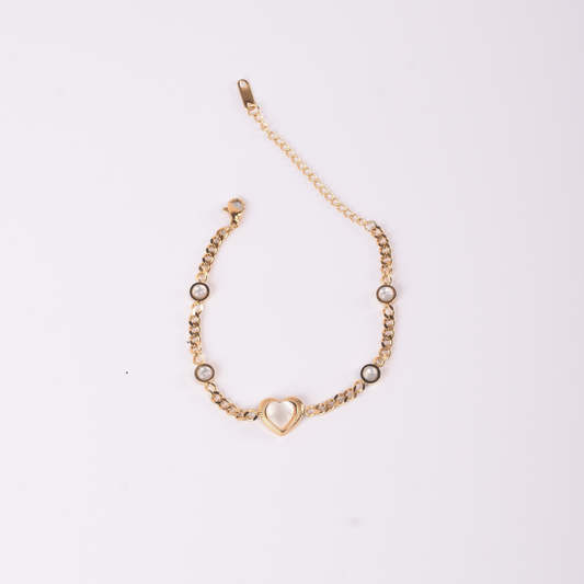 Gold-Plated Heart Bracelet